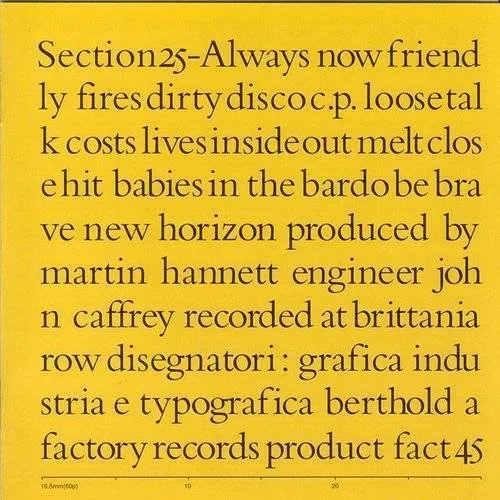 Section 25 - Always Now vinyl record cover