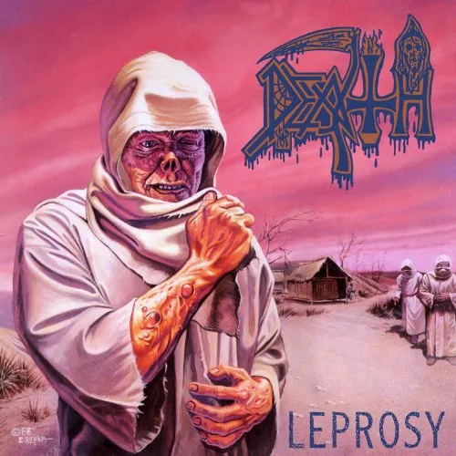 Death - Leprosy [Clear Vinyl with Neon Magenta Pinwheels with HEAVY Aqua Blue, Gold & Bone White Splatter LP]