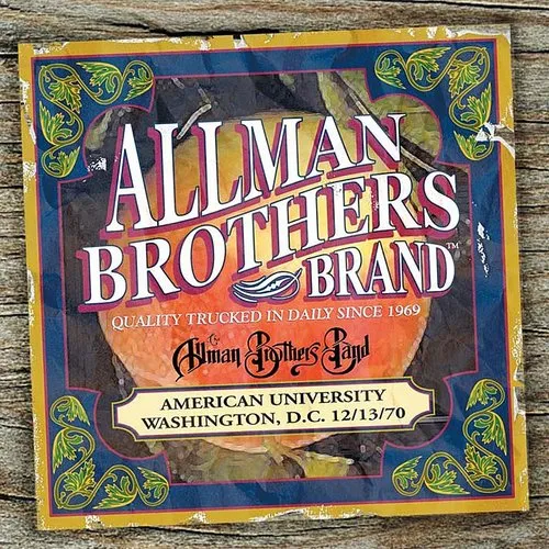 The Allman Brothers Band - American University 12/13/70 vinyl record cover