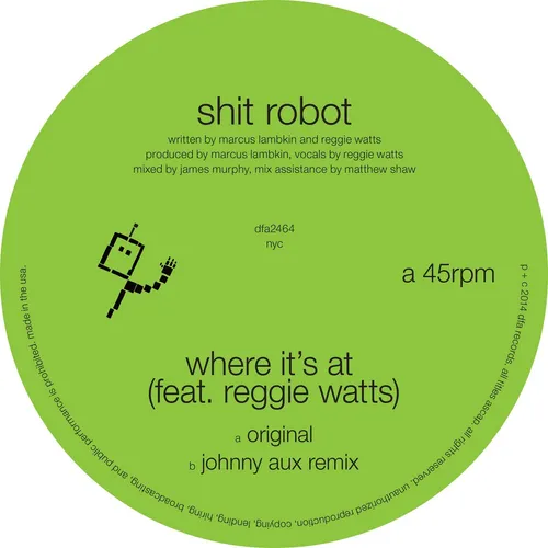Shit Robot - Where It's At (feat. Reggie Watts) vinyl record cover