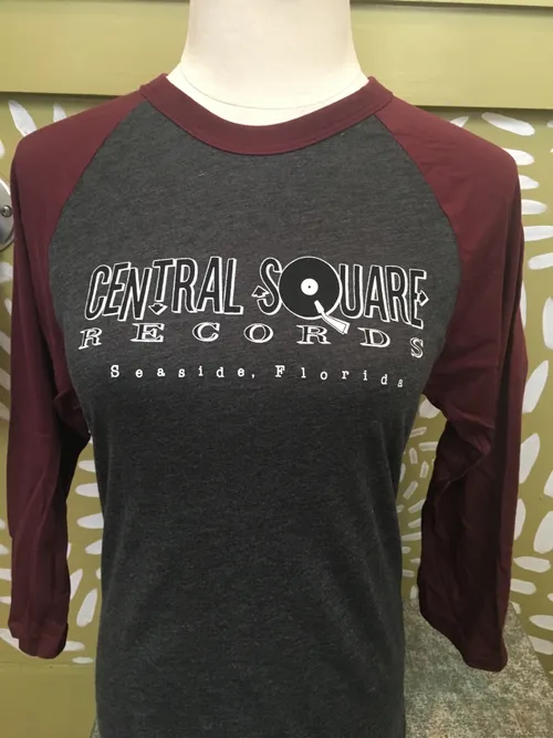 Central Square Records - CSR 3/4 SLEEVE BASEBALL TEE BURGUNDY/GREY