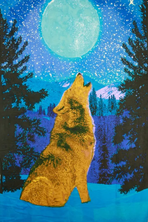 Wolf - 3D GIANT 60X90 WOLF TAPESTRY