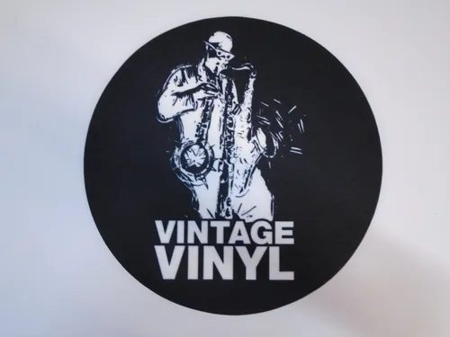 Vintage Vinyl - Vintage Vinyl Turntable Mat White on Black