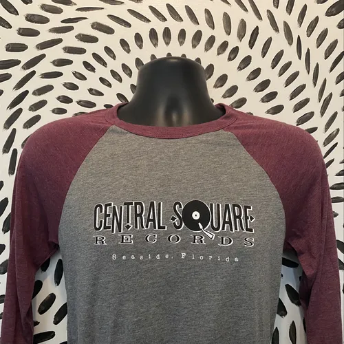 Central Square Records - CSR 3/4 SLEEVE BASEBALL TEE RED/GREY