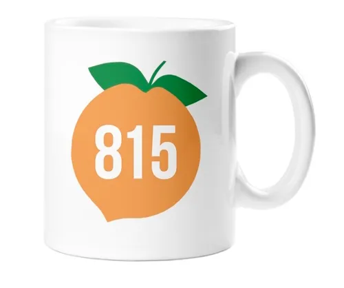  - Rockford 815 Ceramic Coffee Mug w/peach