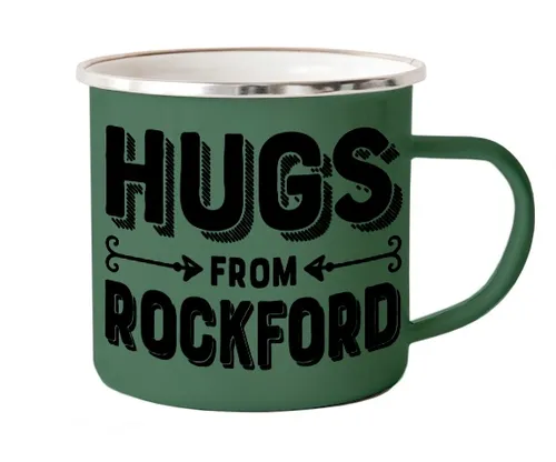  - Hugs From Rockford Enameled Camp Mug