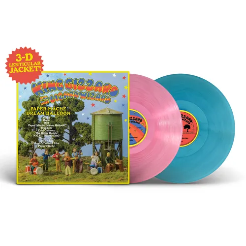 King Gizzard and the Lizard Wizard - Paper Mâché Dream Balloon: Deluxe 3-D + Instrumental Edition [Limited Edition Pink Translucent + Blue Sea Glass 2LP]