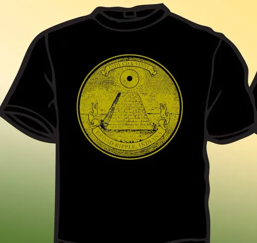 Indy CD &amp; Vinyl - Illuminati Gold T-Shirt [L]