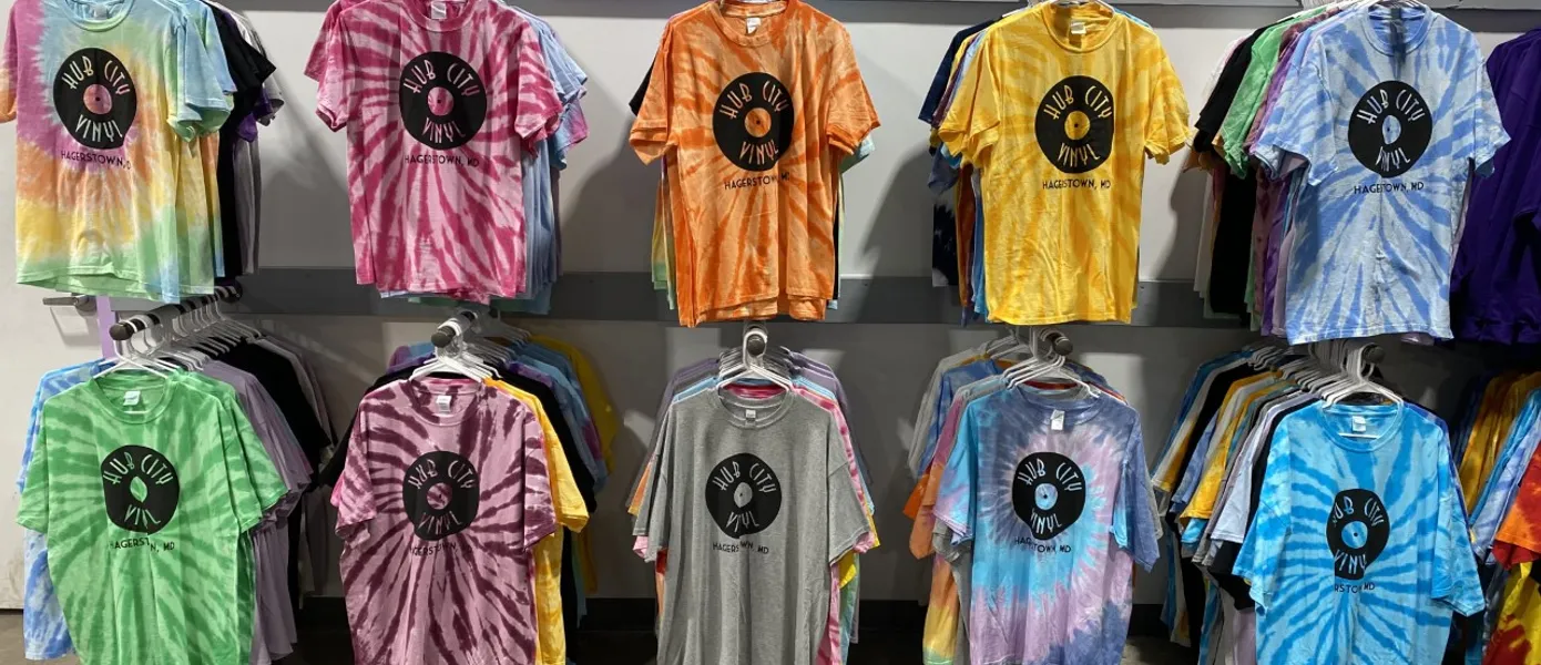 Hub City Vinyl Record Store T-Shirts Sales Area