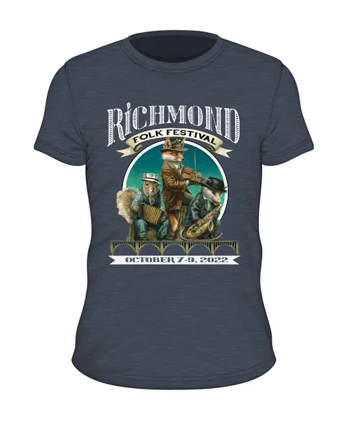 Richmond Folk Festival - 2022 T-Shirt Heather Blue