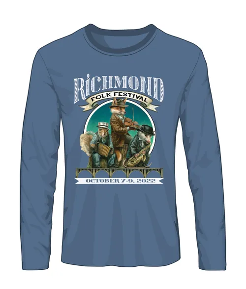 Richmond Folk Festival - 2022 T-Shirt Long Sleeve- Indigo 