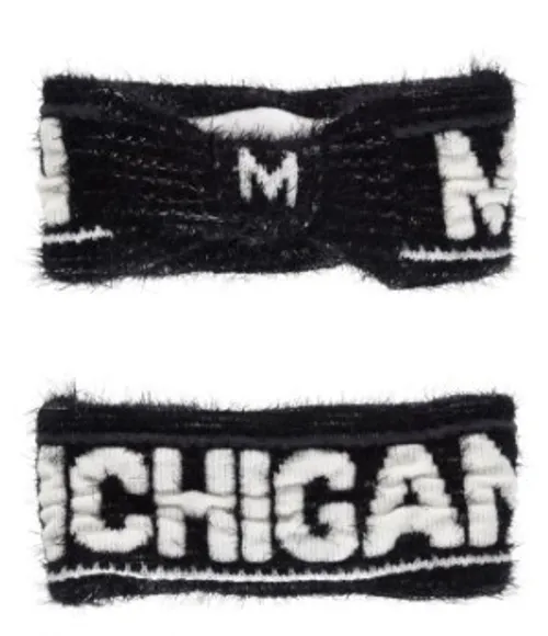 Detroit - Michigan Black Fuzzy Headband