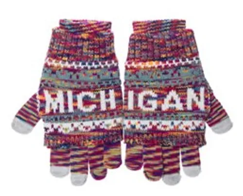 Detroit - Michigan Multi Pink 2 in 1 Gloves