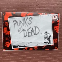  - Vintage 90s The Exploited Punks Not Dead Horizontal Oversized Subway Promo Poster