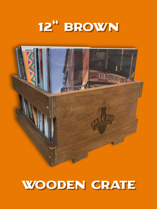 Park Ave CDs - Wooden LP Crate [12 inch, Brown] (Request shipping in notes section of order!)