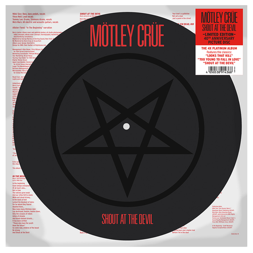 Motley Crue - Shout At The Devil: 40th Anniversary [Limited Edition Picture Disc LP]