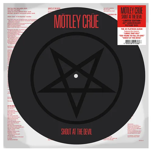 Motley Crue - Shout At The Devil: 40th Anniversary vinyl record cover