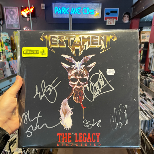 Testament - The Legacy (Remastered) [Park Ave AUTOGRAPHED Exclusive Red & White Swirl w/ Black Splatter LP]