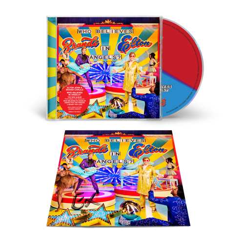 Elton John &amp; Brandi Carlile - Who Believes In Angels? (Indie Excl.) Elton John Signed Tri-Color CD