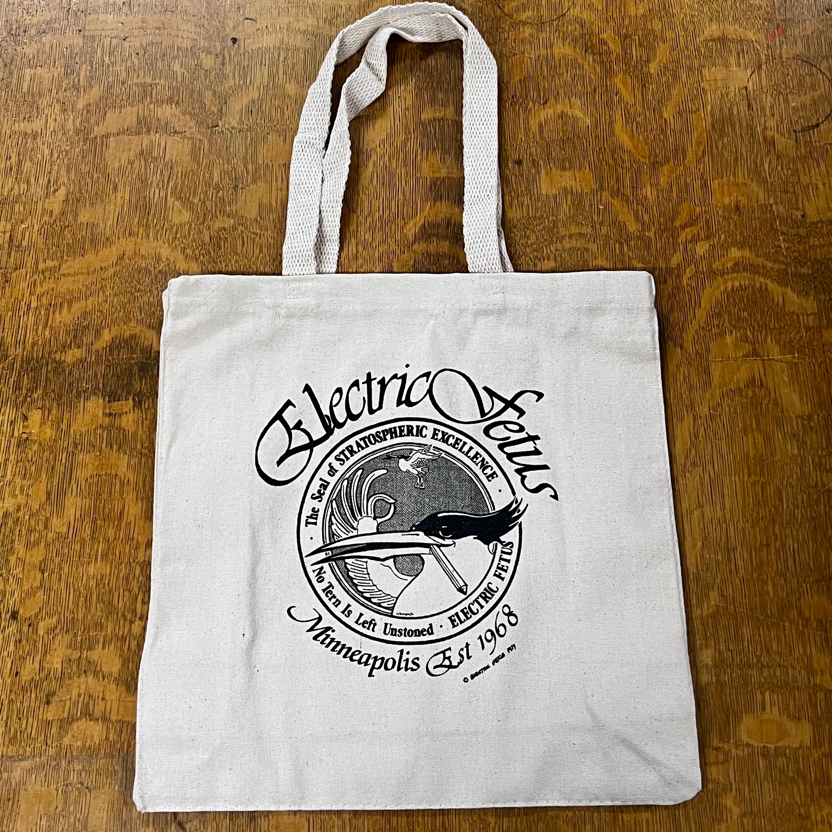 Electric Fetus natural white canvas tote bag