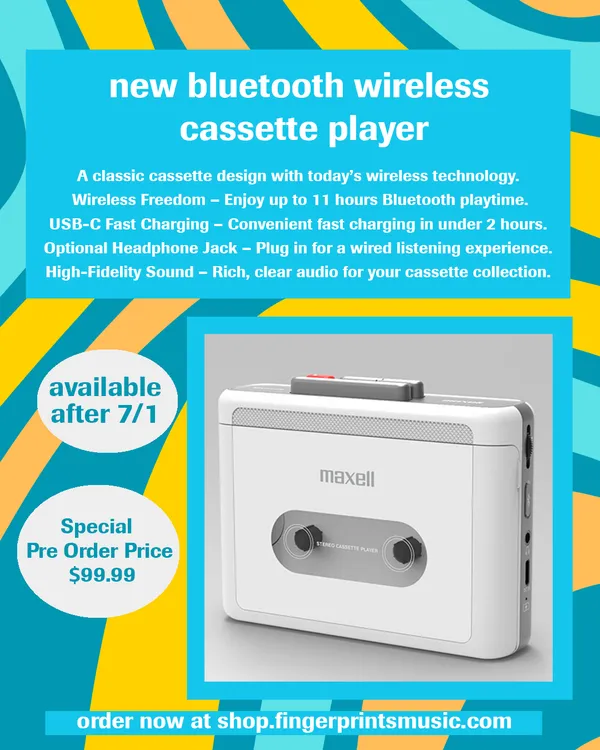 Maxell MXCP-P100WH Bluetooth Wireless Cassette Player