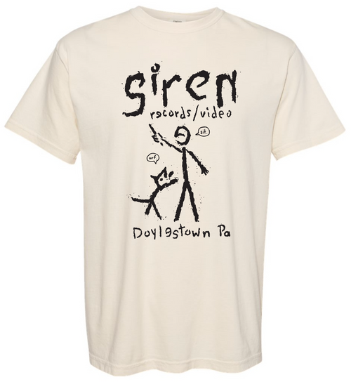 Siren Records - [Small] Cream Stick Figure Short Sleeve