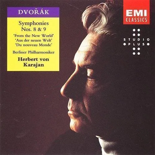 Herbert von Karajan - Symphonies 8 & 9 " New World " vinyl record cover