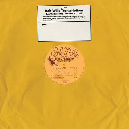 Bob Wills And His Texas Playboys - Transcriptions vinyl record cover