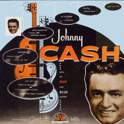 Johnny Cash - With His Hot & Blue Guitar vinyl record cover