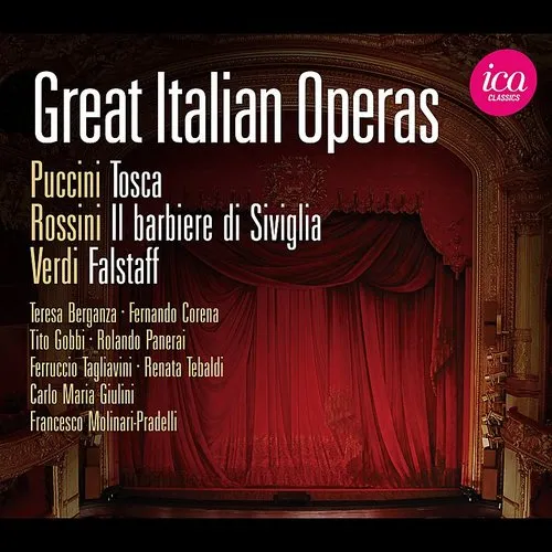 Puccini / Verdi / Rossini / Giulini / Tebaldi - Great Italian Operas vinyl record cover