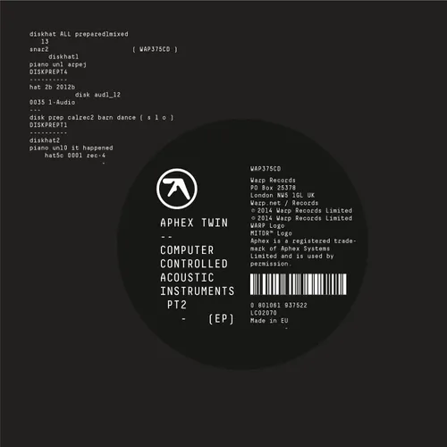 Aphex Twin - Computer Controlled Acoustic Instruments Pt 2 vinyl record cover