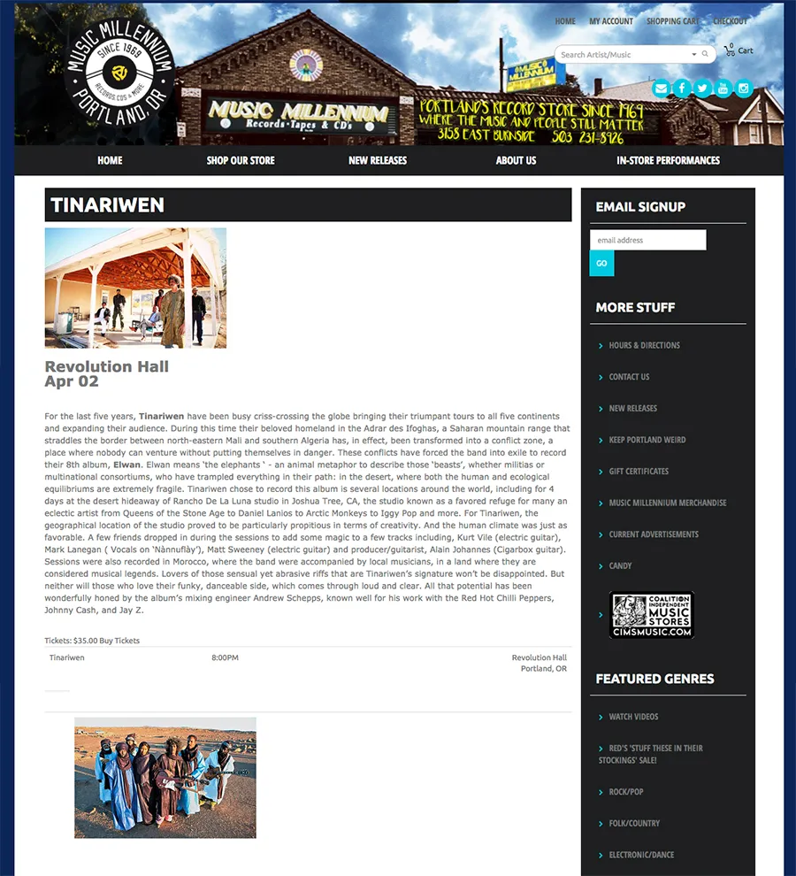 Tinariwen - Web Event Page