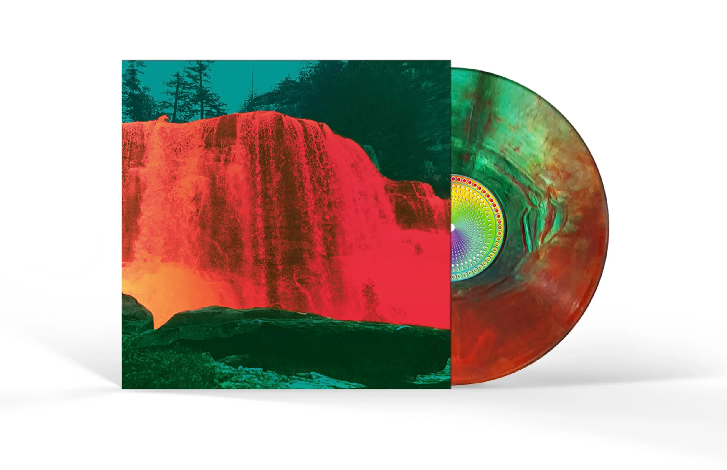 mirror-board LP jacket, 180 gram orange-green spash vinyl, zoetrope label