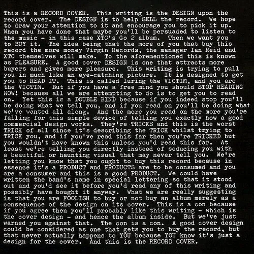 Xtc - XTC : Go 2 vinyl record cover