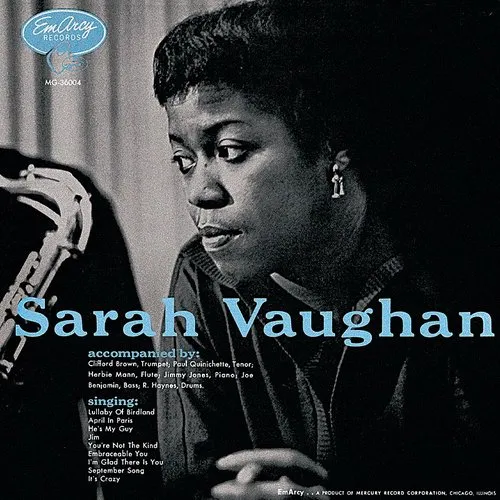 Sarah Vaughan - Sarah Vaughan With Clifford Brown (Blue) vinyl record cover