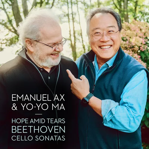 Yo-Yo Ma &amp; Emanuel Ax - Hope Amid Tears — Beethoven: Cello Sonatas vinyl record cover