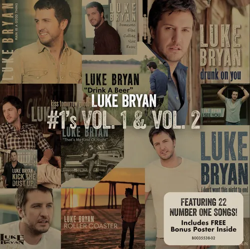 Luke Bryan - #’1’s Vol. 1 & Vol. 2 vinyl record cover