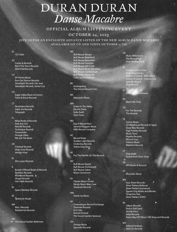 DANSE MACABRE - Listening Parties DANSE MACABRE - Listening Parties