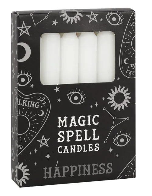 Candle - Wht Happiness Magic Spell