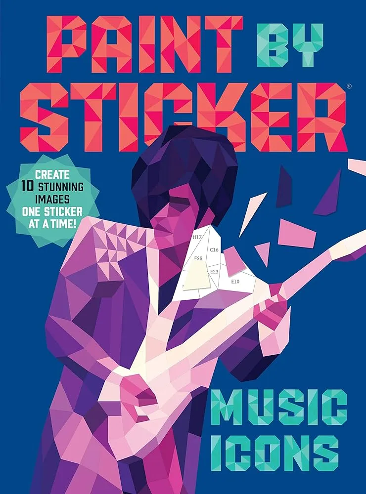 paint by ticker: music icons book