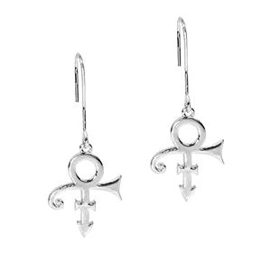 Prince Silver Love Symbol Earrings