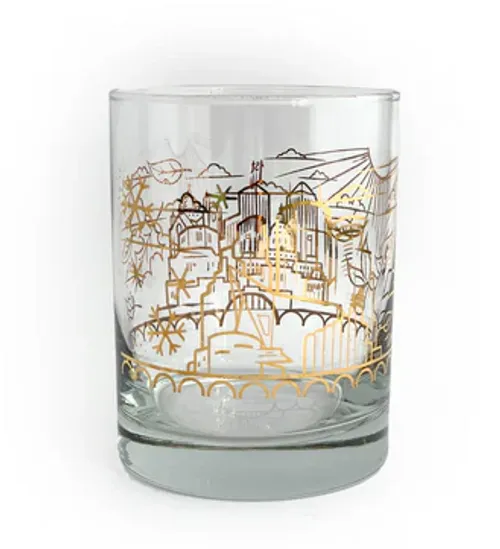 Glass - Gold Skyline Whiskey Glass