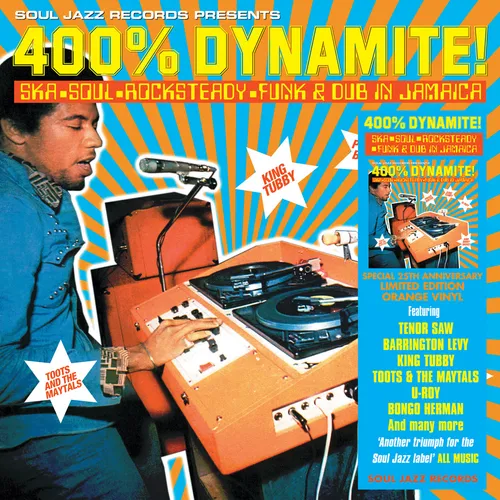 Various Artists - 400% DYNAMITE! Ska, Soul, Rocksteady, Funk and Dub in Jamaica vinyl record cover