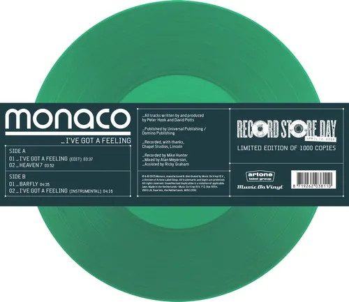 Monaco - I'Ve Got A Feeling vinyl record cover