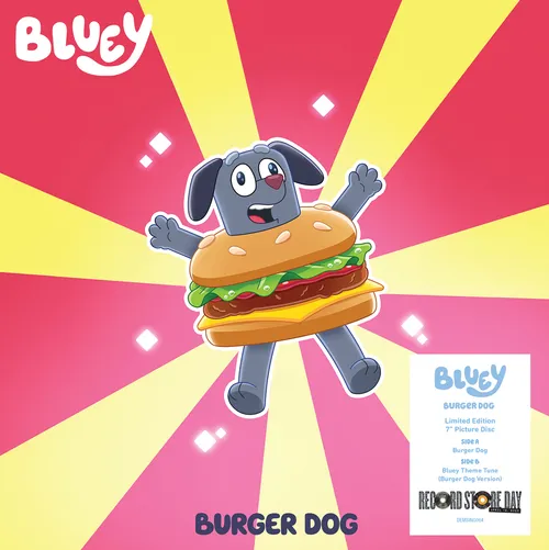 Bluey - Burger Dog / Bluey Theme Extended (Burger Dog Version) vinyl record cover