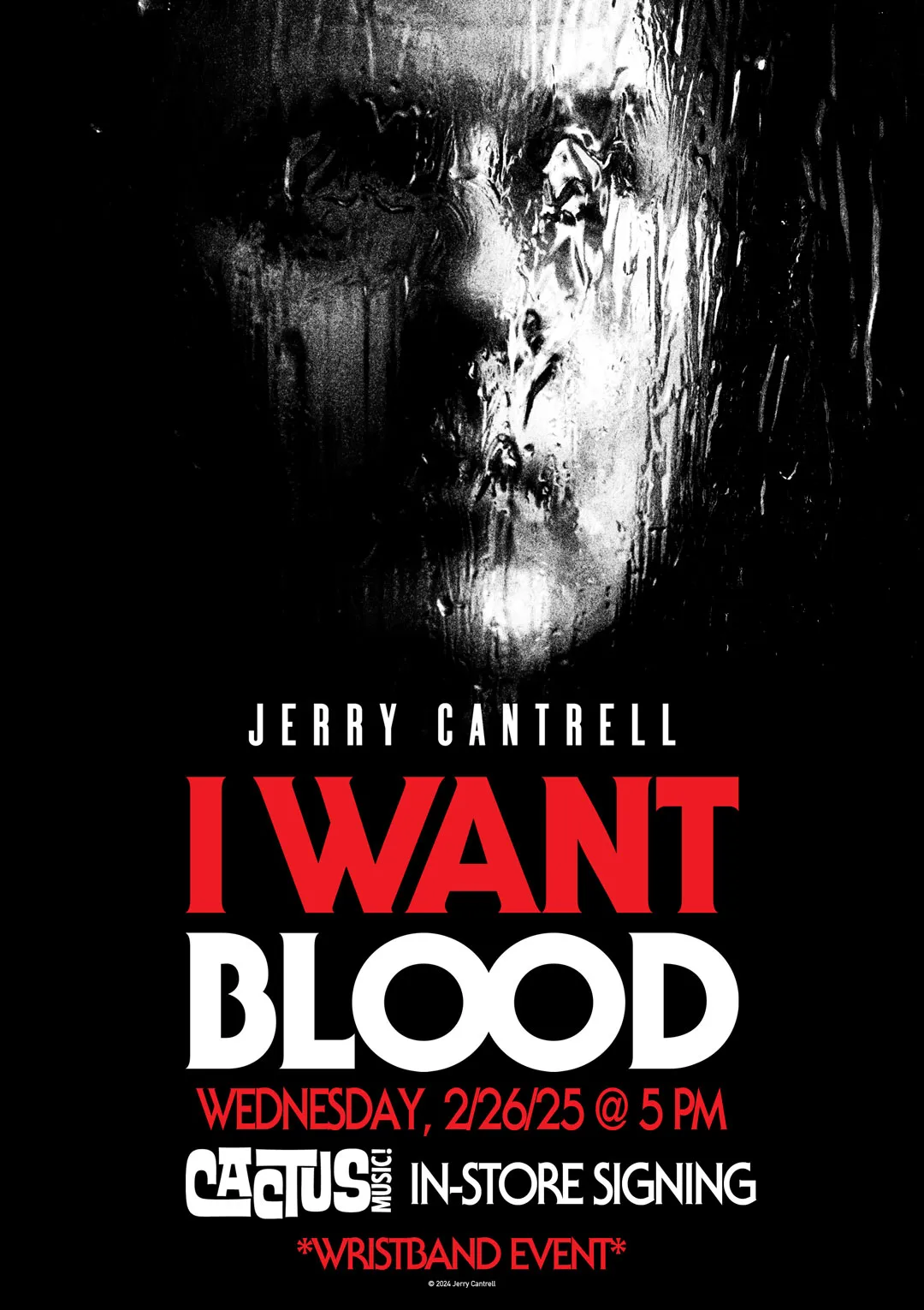 Jerry Cantrell In-store Signing, Wristband Event, Weds. 2/26/25 @ 5 pm.