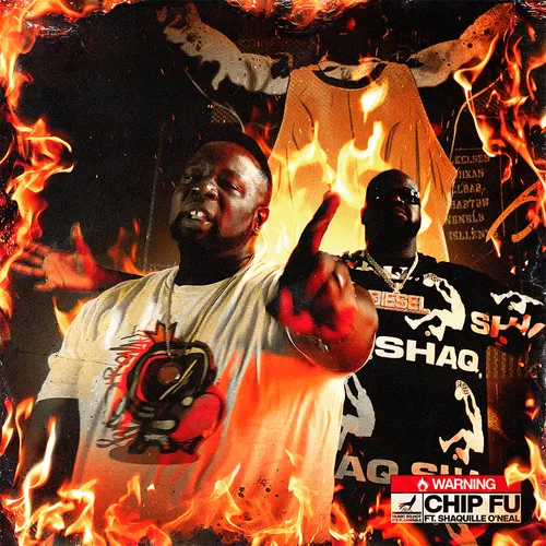 Chip Fu & Shaquille O'Neal - Warning vinyl record cover