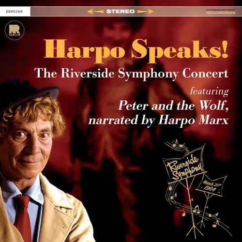 Harpo Marx - Harpo Speaks! - The Riverside Symphony Concert featuring Peter and the Wolf vinyl record cover